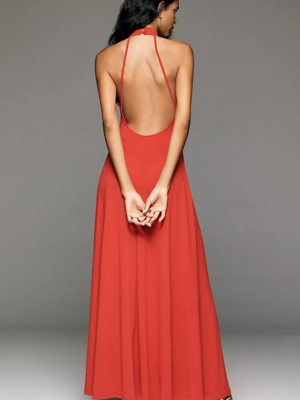 By Anthropologie Halter Open-Back A-Line Maxi Dress - NWT - Picture 3 of 4